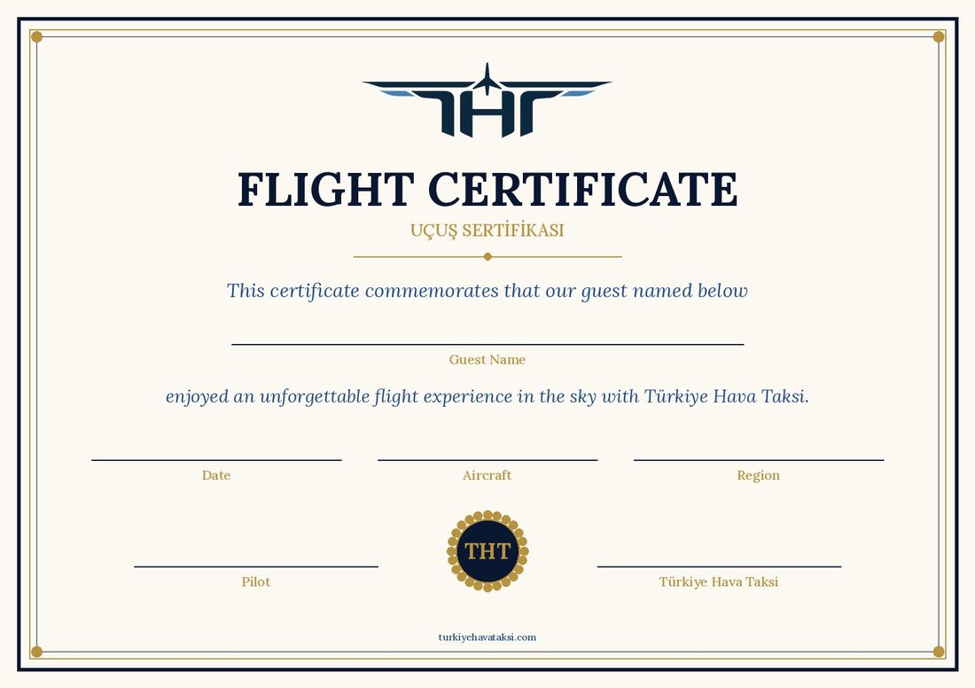 Türkiye Hava Taksi Flight Certificate