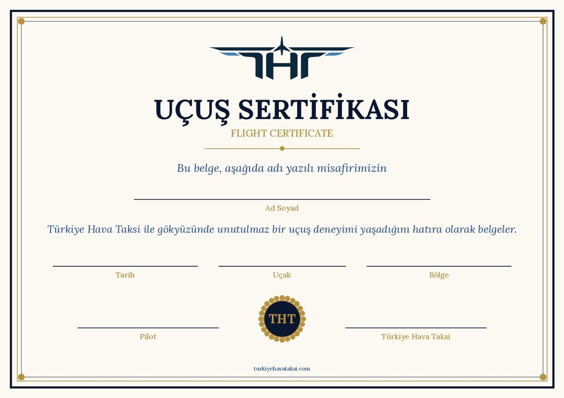 Türkiye Hava Taksi Uçuş Sertifikası