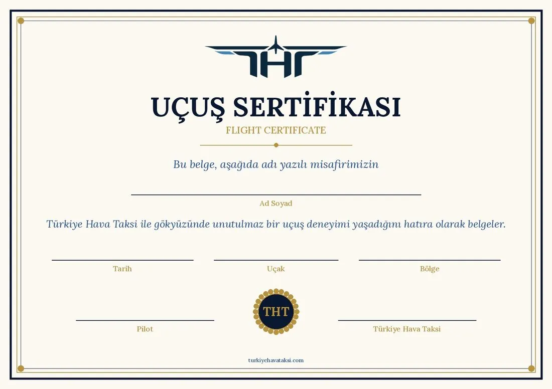 Türkiye Hava Taksi Uçuş Sertifikası
